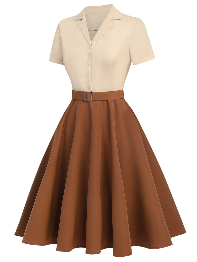 [Pre-Sale] Khaki 1950s Snow White Style Button Dress