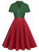 [Pre-Sale] Green&Red 1950s Christmas Button Dress