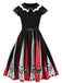 ‍1950s Halloween Skull Owl Patchwork Dress (65% off)