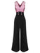 1930s Polka Dot Patchwork Button Jumpsuit