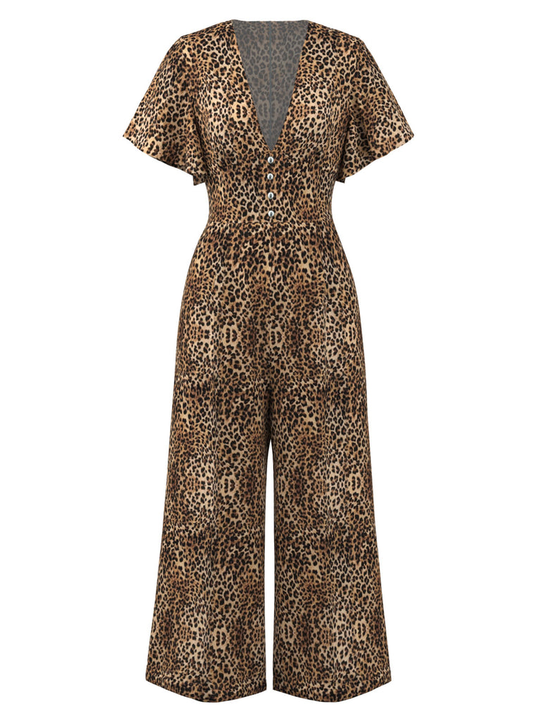 [Pre-Sale] Leopard 1930s Velvet Vintage Jumpsuit