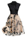 [Plus Size] Black 1950s Butterfly Patchwork Vintage Dress