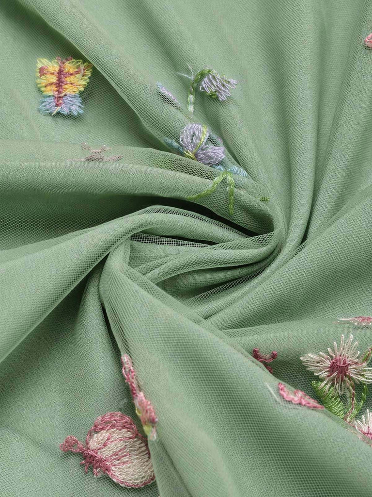 Green 1950s Floral Patchwork Vintage Dress