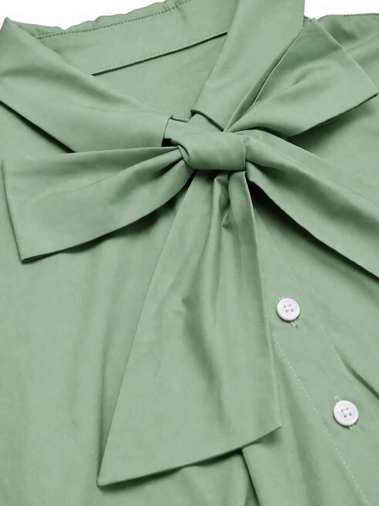 Green 1950s Floral Patchwork Vintage Dress