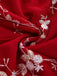 [Pre-Sale] Red 1950s Floral Embroidered Tulle Bow Neck Dress