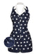 ‍Navy Blue 1950s Stars Lapel Vintage Romper (75% off)