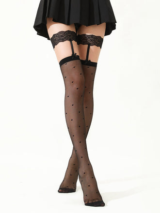 Polka Dot Bow Lace Stockings