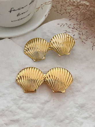 Vintage Double Shell Metal Hairpin