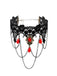 Gothic 3D Rose & Embroidered Lace Choker Necklace