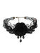 Gothic 3D Rose & Embroidered Lace Choker Necklace