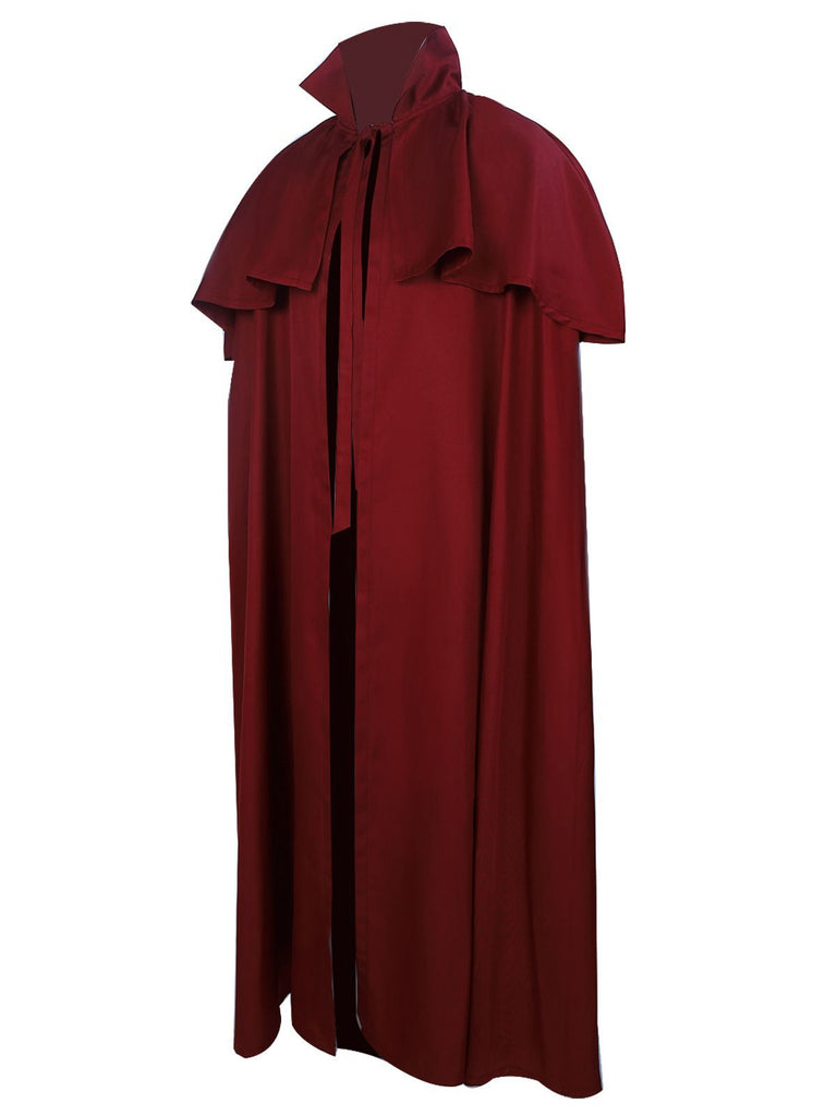 1930s Solid Halloween Gothic Medieval Death Cloak
