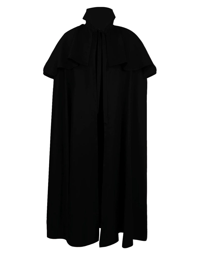 1930s Solid Halloween Gothic Medieval Death Cloak