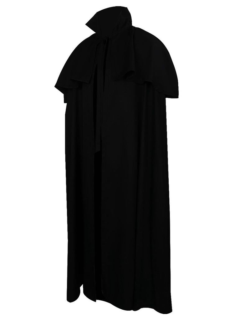 1930s Solid Halloween Gothic Medieval Death Cloak