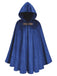 1940s Halloween Medieval Faux-Suede Cloak