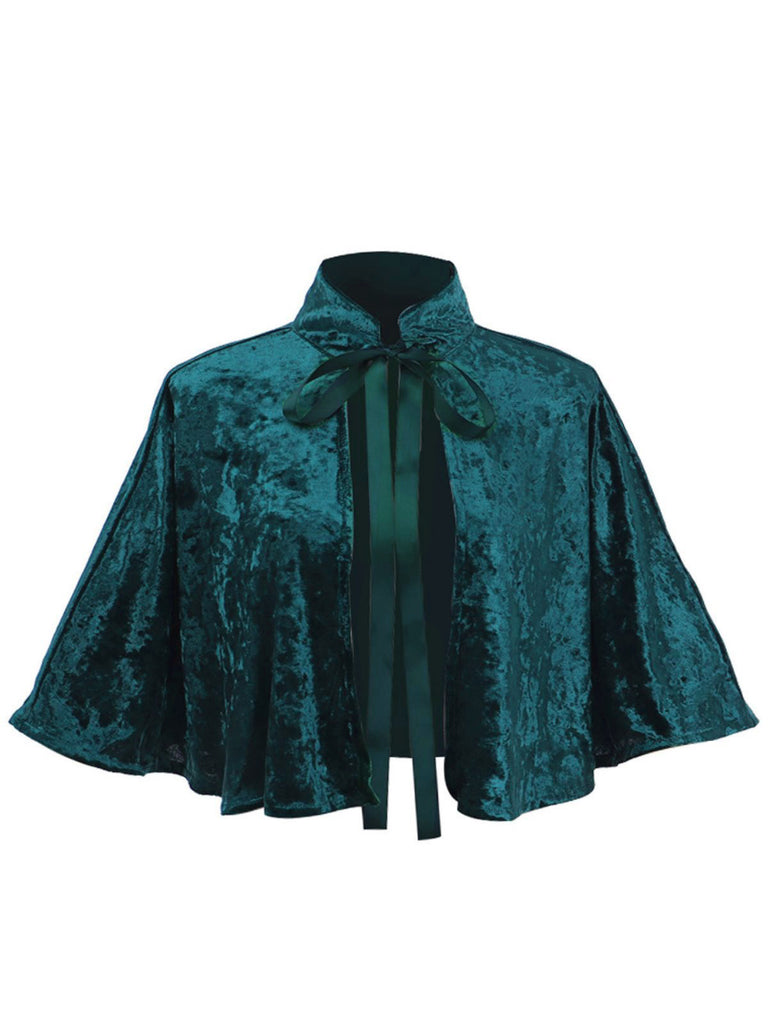 1930s Velvet Medieval Lace-Up Halloween Cape