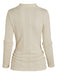 Beige 1960s Solid Faux Button Knitted Sweater