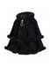 [Pre-Sale] 1960s Black Cat Lace Plush Trim Hooded Cloak