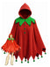 1950s Christmas Pom Pom Hooded Cape