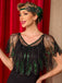1920s Mesh Feather-Shaped Sequins Cape