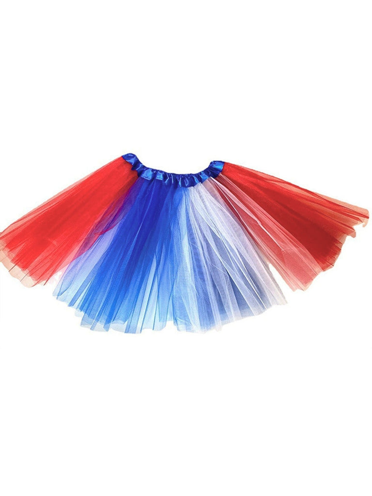 Red Blue White Mesh Tulle Skirt 2