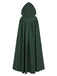 Green 1950s Hooded Medieval Halloween Chain Clasp Cape