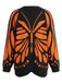 Orange 1950s Monarch Butterfly Knit Cardigan