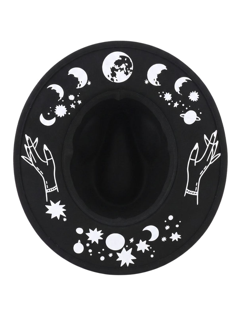 Black Halloween Print Gothic Hat