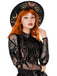 Gothic Witch Hat with Pink Cross Print - 2