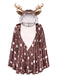 Christmas Spotted Reindeer Hooded Cape Costume 1