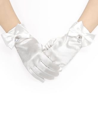Vintage Pearl Bow Decor Exquisite Gloves
