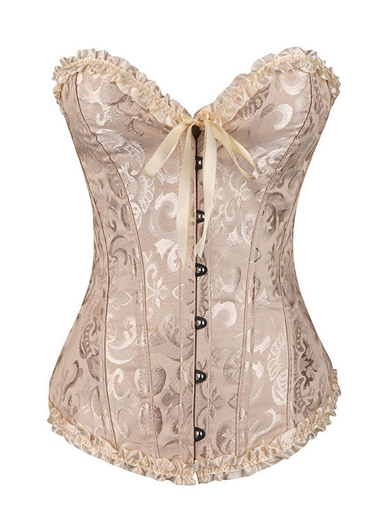 Vintage Palace Print Lace-Up Corset