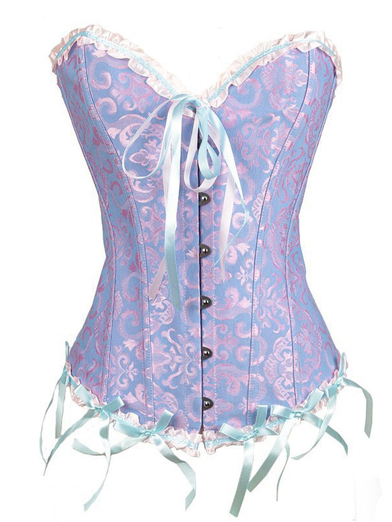 Vintage Palace Print Lace-Up Corset