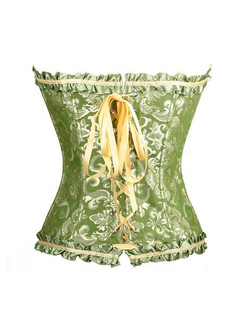 Vintage Palace Print Lace-Up Corset