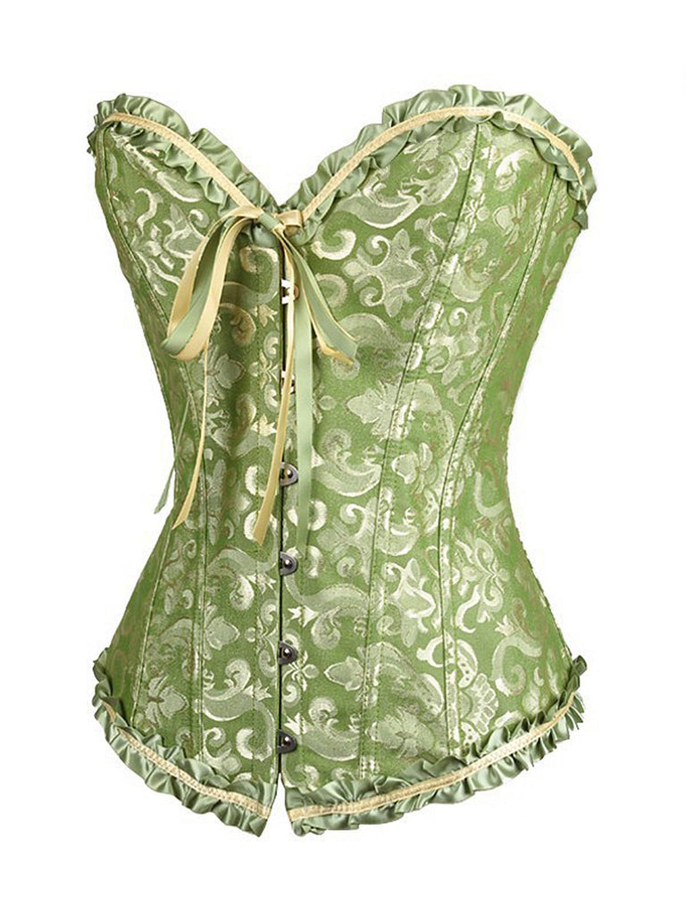 Vintage Palace Print Lace-Up Corset