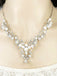 White Pearl Rhinestone Leaves Necklace & Earring Set