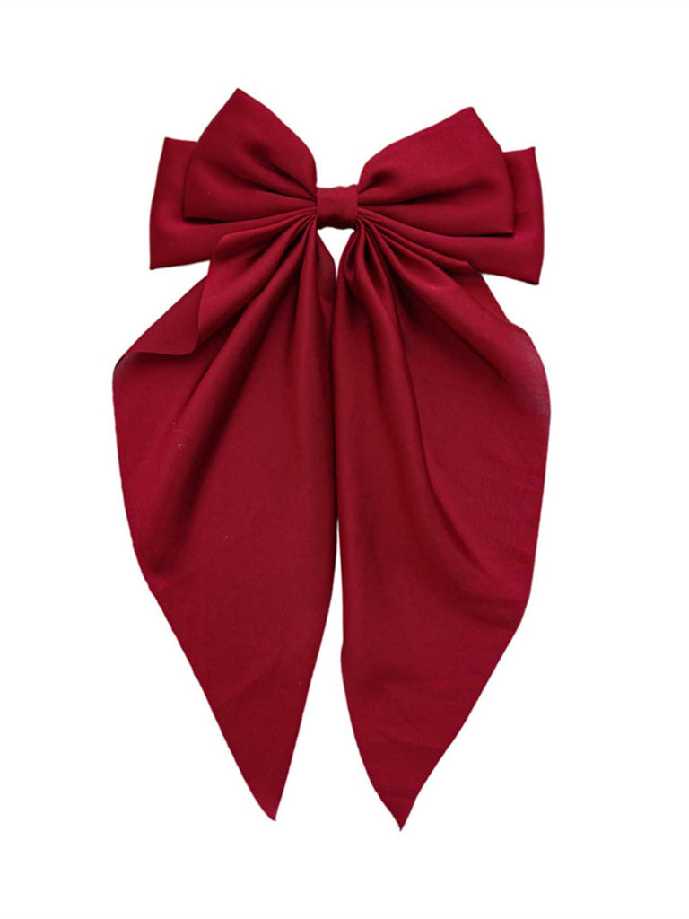 Satin Ribbon Solid Bow Hairpin