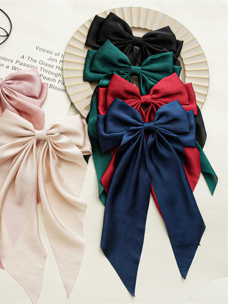 Satin Ribbon Solid Bow Hairpin