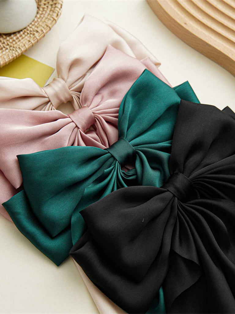 Satin Ribbon Solid Bow Hairpin