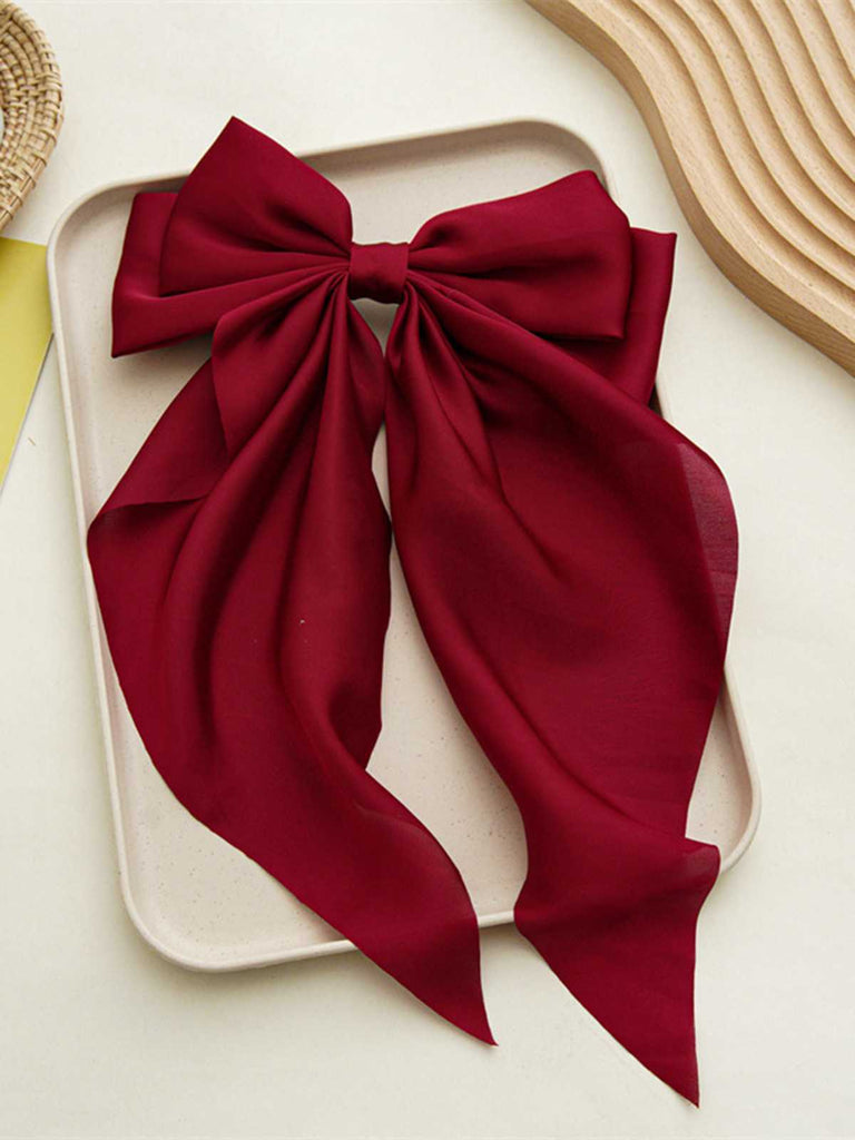 Satin Ribbon Solid Bow Hairpin