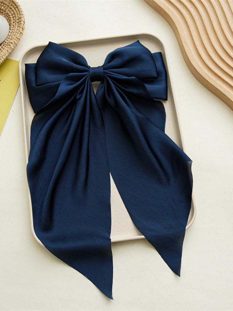 Satin Ribbon Solid Bow Hairpin