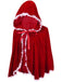 Red 1950s Halloween Lace Trim Velvet Cape