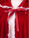Red 1950s Halloween Lace Trim Velvet Cape