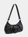 Vintage PU Leather Magnetic Closure Zipper Underarm Bag