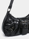 Vintage PU Leather Magnetic Closure Zipper Underarm Bag