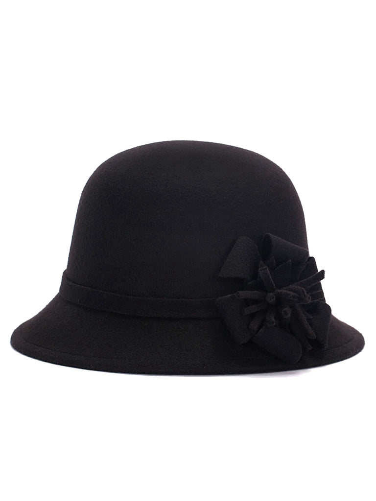 Solid Imitation Wool Knot Cloche Hat