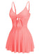 Pink 1940s Bow Strap One-piece Swimsuit