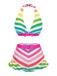 Rainbow 1950s Contrast Bow Ruffle Stripes Bikini