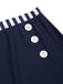 Blue 1940s Navy Style Patchwork Swimsuit
