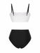 Black & White 1930s Colorblock Lace Bikini Set