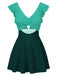 1930s Solid Ruffles Cut-Out Patchwork Swimdress
